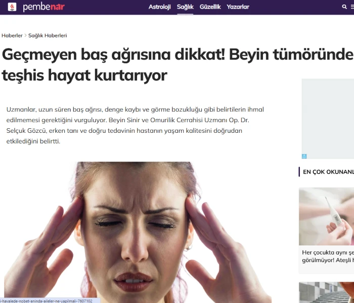Op. Dr. Selçuk Gözcü - Beyin ve Sinir Hastalıkları Cerrahisi Uzmanı